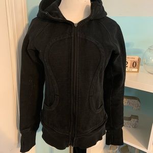 Black lulu lemon zip up heavy sweatshirt
